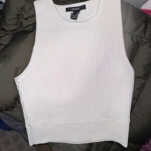 Forever 21 Ivory Ribbed Tank Top